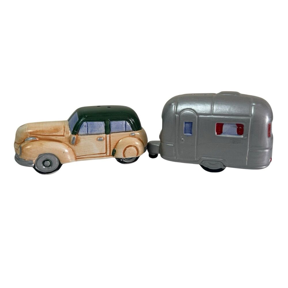 Vintage Vandor 1992 Camper Car Ceramic Salt and Pepper Shaker Set RV Camping